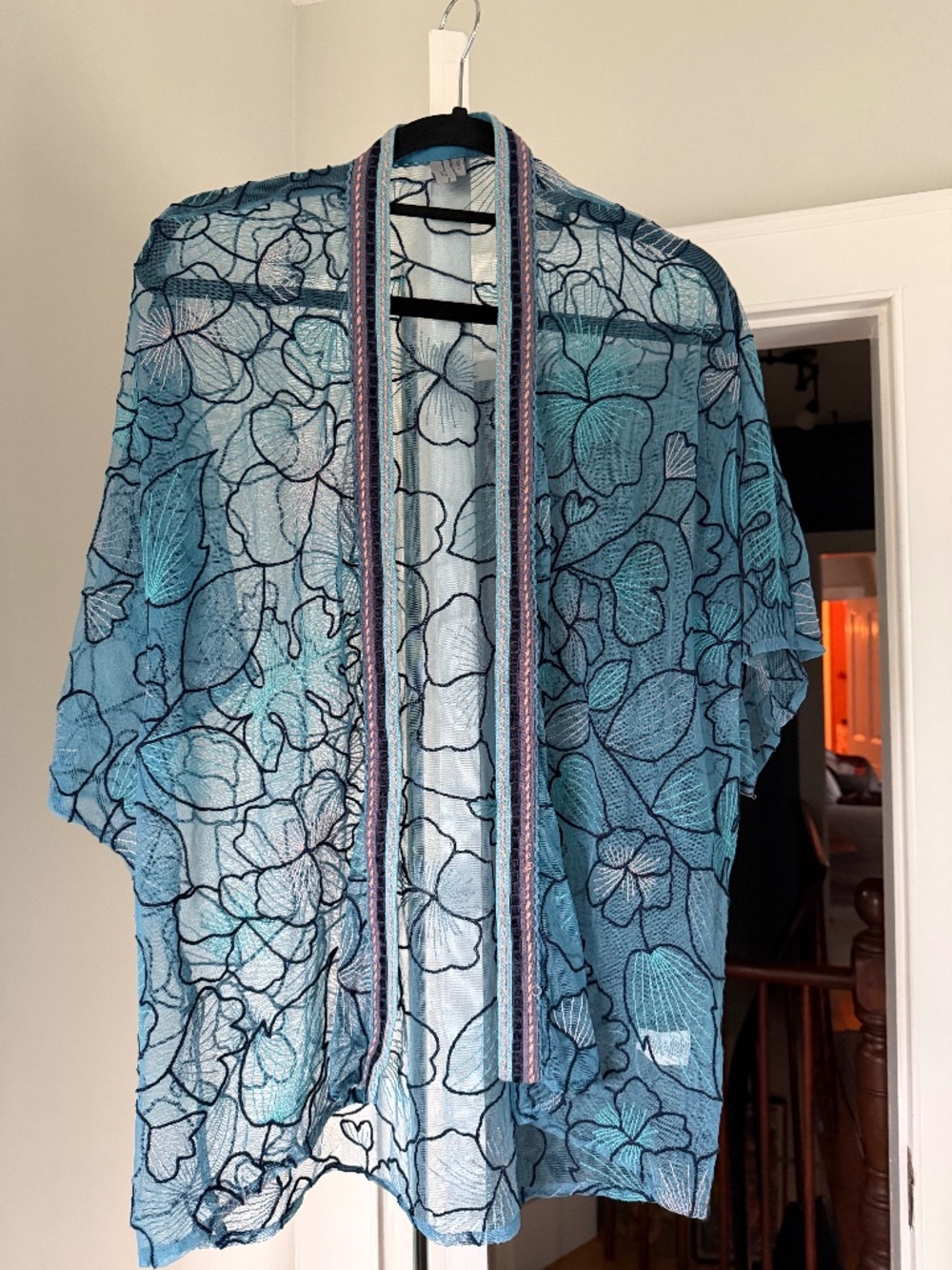 Bl^nk Embroidered Kimino Teal
